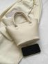 Medium Bucket Bag Double Handle Minimalist Solid Color