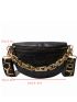 Small Waist Bag Cartoon Embossed Chain Decor