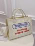 Letter Print Shopper Bag For Daily Outing