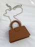 Mini Square Bag Top Handle Chain Strap