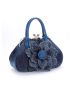 Women Vintage Roses Flowers Shoulder Bag Handbag Girl Denim Messenger Bags