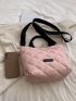 Quilted Top Handle Bag Small Double Handle Pink