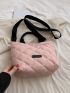 Quilted Top Handle Bag Small Double Handle Pink