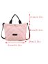 Quilted Top Handle Bag Small Double Handle Pink