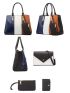 4pcs Bag Set Colorblock Shoulder Tote Bag Double Handle Fashion Style, Best Work Bag For Women