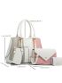 4pcs Bag Set Colorblock Shoulder Tote Bag Double Handle Fashion Style, Best Work Bag For Women