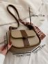 Mini Saddle Bag Colorblock With Twilly Scarf Decor