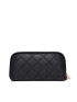 Quilted Pattern Metal Decor Long Wallet PU