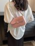 Mini Square Bag Fashionable Pink Flap PU