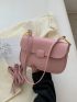 Mini Square Bag Fashionable Pink Flap PU