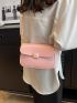 Mini Square Bag Fashionable Pink Flap PU