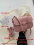 Mini Square Bag Fashionable Pink Flap PU