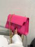 Mini Square Bag Crocodile Embossed Chain Strap