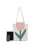 Large Shopper Bag Floral Pattern Preppy