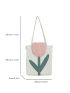 Large Shopper Bag Floral Pattern Preppy