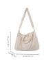 Letter Graphic Shopper Bag Corduroy Oversized