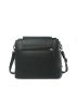 Letter Graphic Square Bag Flap Litchi Embossed Black