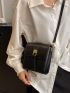 Mini Minimalist Square Bag Flap Black