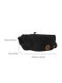 Letter Patch Decor Waist Bag Colorblock Unisex