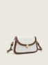 Colorblock Saddle Bag Contrast Binding Small Twist Lock