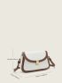 Colorblock Saddle Bag Contrast Binding Small Twist Lock