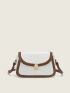 Colorblock Saddle Bag Contrast Binding Small Twist Lock