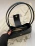 Medium Baguette Bag Solid Black Elegant Style