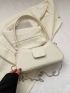 Minimalist Baguette Bag Medium Double Handle White