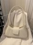 Minimalist Baguette Bag Medium Double Handle White