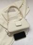 Minimalist Baguette Bag Medium Double Handle White