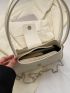 Minimalist Baguette Bag Medium Double Handle White