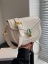 Mini Flap Saddle Bag Embroidered Detail PU