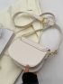 Mini Flap Saddle Bag Embroidered Detail PU