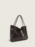 Minimalist Shoulder Tote Bag PU Vintage