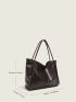 Minimalist Shoulder Tote Bag PU Vintage