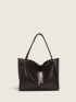 Minimalist Shoulder Tote Bag PU Vintage