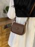 Minimalist Saddle Bag Mini Flap Brown