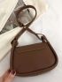 Minimalist Saddle Bag Mini Flap Brown