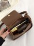 Minimalist Saddle Bag Mini Flap Brown