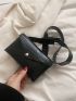 Crocodile Embossed Belt Bag Black Mini