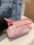 Letter Graphic Square Bag Holographic Mini Pink