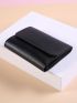 Trifold Small Wallet Minimalist Black