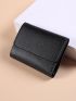 Trifold Small Wallet Minimalist Black