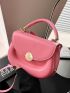 Minimalist Saddle Bag Metal Decor Small Neon Pink