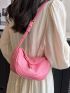 Mini Hobo Bag Litchi Embossed Pink