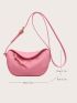 Mini Hobo Bag Litchi Embossed Pink