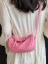 Mini Hobo Bag Litchi Embossed Pink