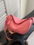 Mini Hobo Bag Litchi Embossed Pink