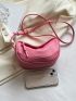 Mini Hobo Bag Litchi Embossed Pink