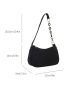 Geometric Pattern Hobo Bag Small Black